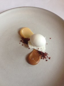 Whey - Sorbet with Caramelised Milk and Milk Foam