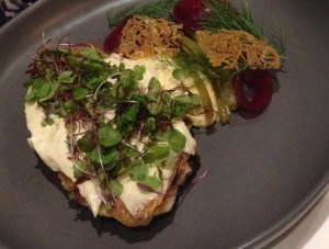 Snapper with miso-taramasalata and kombu-butter sauce