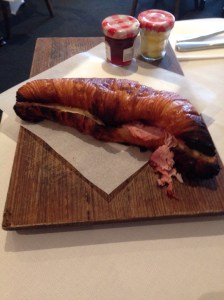 Ham, cheese and tomato croissant