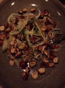 Hazelnut, fennel, pear salad