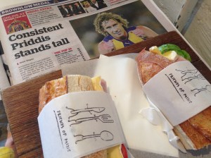 Baguette - ham, brie and tomato