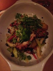 Grilled octopus & calamari, potatoes, celery, lemon, chili spice, capers