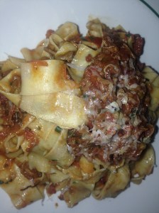 Tagliatelle with pork and veal ragu