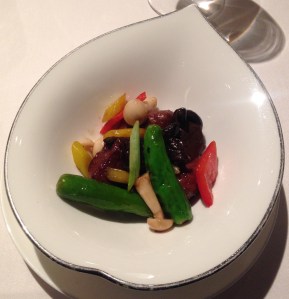 Wok-fried superior Australian wagyu beef cubes with sarcodon asparatus and capsicum