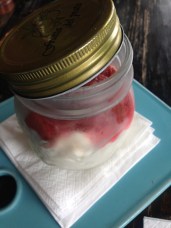 Rice pudding, organic rhubarb