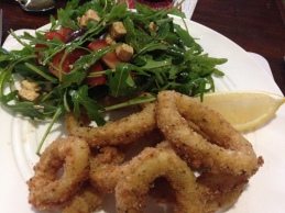 Calamari and salad