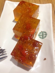 Tonic medlar and osmanthus cake