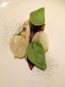 Moreton bay bugs, roasted chilli paste, tamarind, endive, apple, celery salt