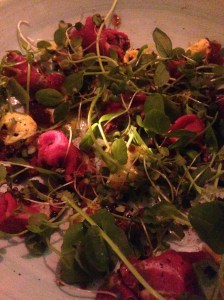 Beef carpaccio, harissa, pedro ximenez