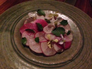 Kingfish, Ponzu, Radishes & Turnips
