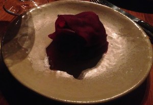 Charred kangaroo, beetroot, grasses & wild garlic