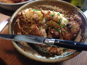 Roast cauliflower, almond & broad bean miso