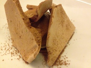 Chocolate, blueberries, olive