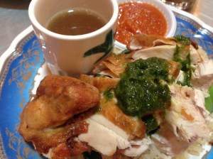 Hainanese BBQ chicken with rice