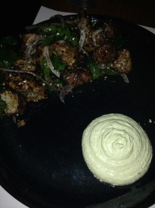 Roasted Jerusalem artichokes za'atar harissa yoghurt