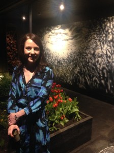 Catherine with her Cuppa Tea (post mint slice!)